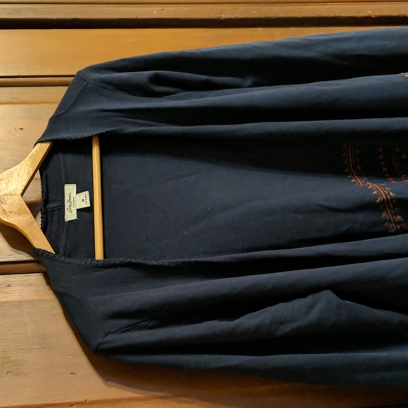 Lucky Brand Navy Embroidered Cardigan - Picture 2 of 8
